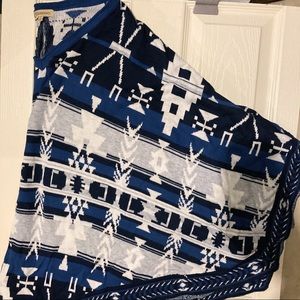 Blue / Black / White Poncho | Large